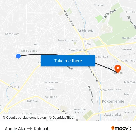 Auntie Aku to Kotobabi map