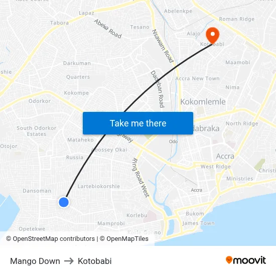 Mango Down to Kotobabi map
