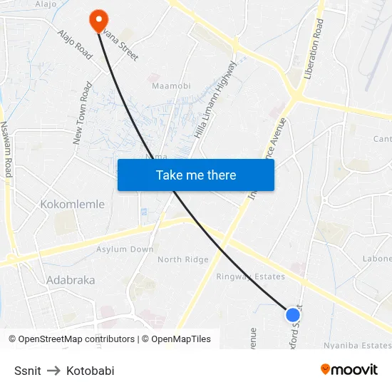 Ssnit to Kotobabi map