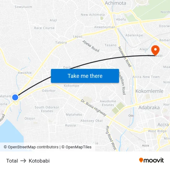 Total to Kotobabi map