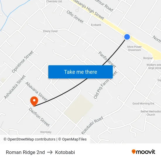 Roman Ridge 2nd to Kotobabi map