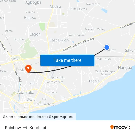 Rainbow to Kotobabi map