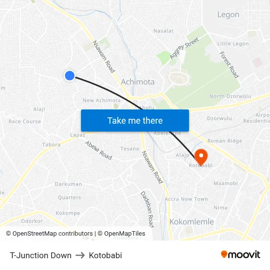 T-Junction Down to Kotobabi map