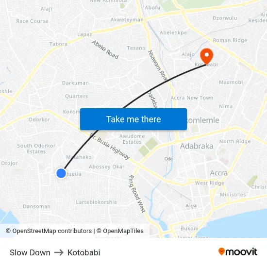 Slow Down to Kotobabi map