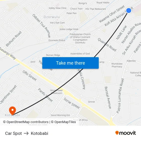 Car Spot to Kotobabi map