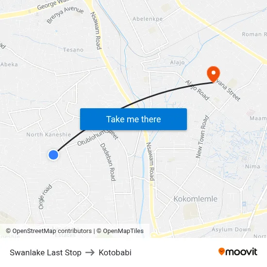 Swanlake Last Stop to Kotobabi map