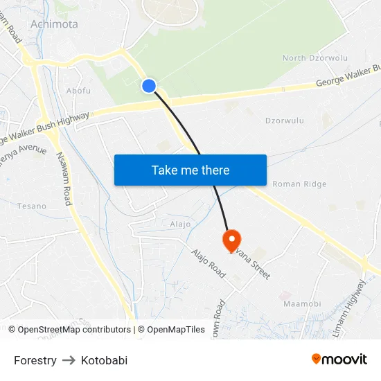 Forestry to Kotobabi map