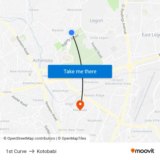 1st Curve to Kotobabi map