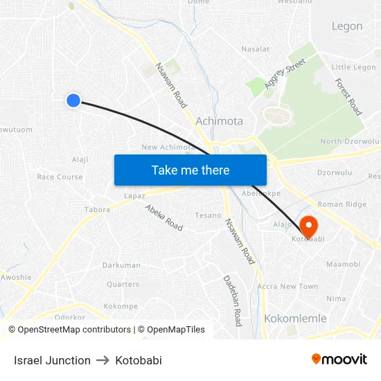 Israel Junction to Kotobabi map