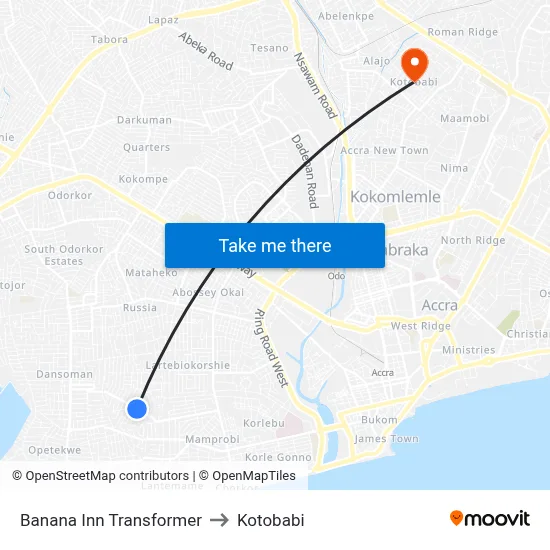 Banana Inn Transformer to Kotobabi map