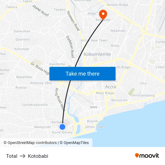 Total to Kotobabi map