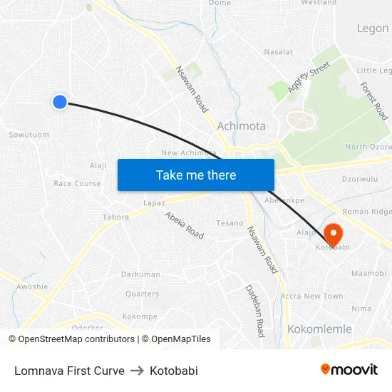 Lomnava First Curve to Kotobabi map