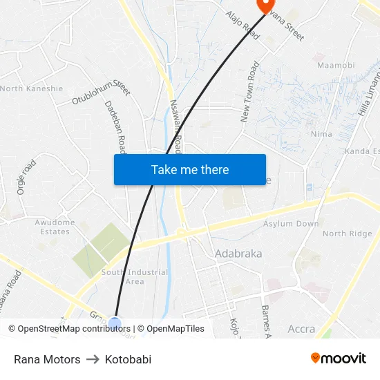 Rana Motors to Kotobabi map