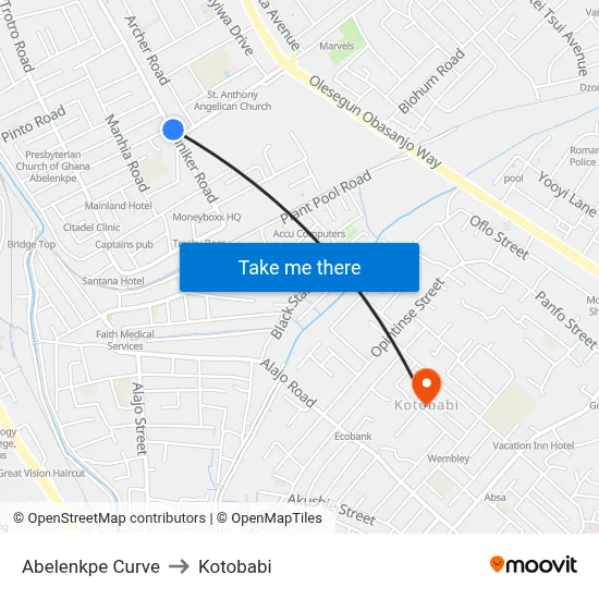Abelenkpe Curve to Kotobabi map