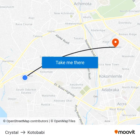 Crystal to Kotobabi map
