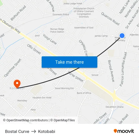 Bostal Curve to Kotobabi map
