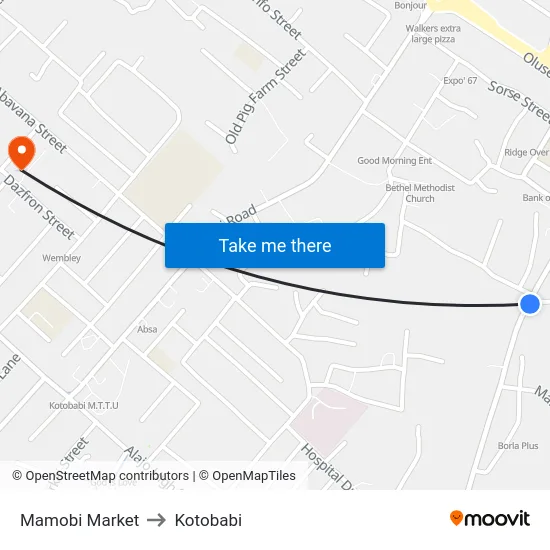 Mamobi Market to Kotobabi map