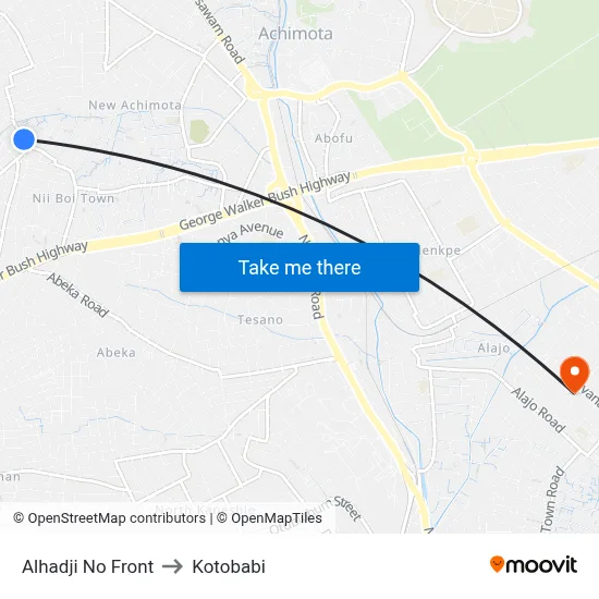 Alhadji No Front to Kotobabi map