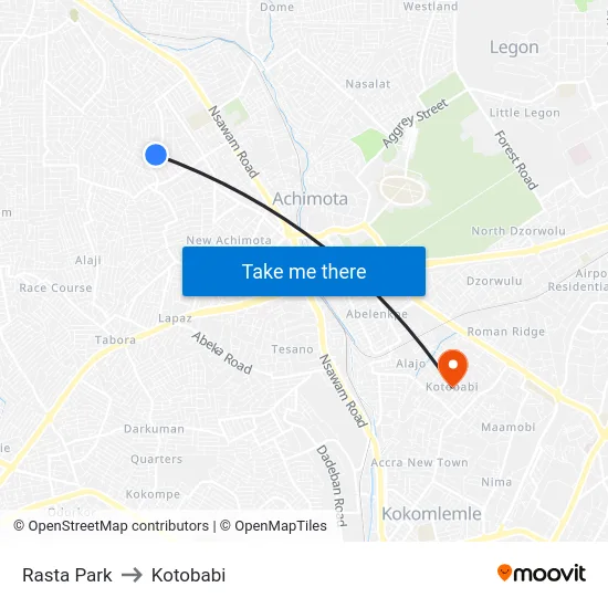 Rasta Park to Kotobabi map