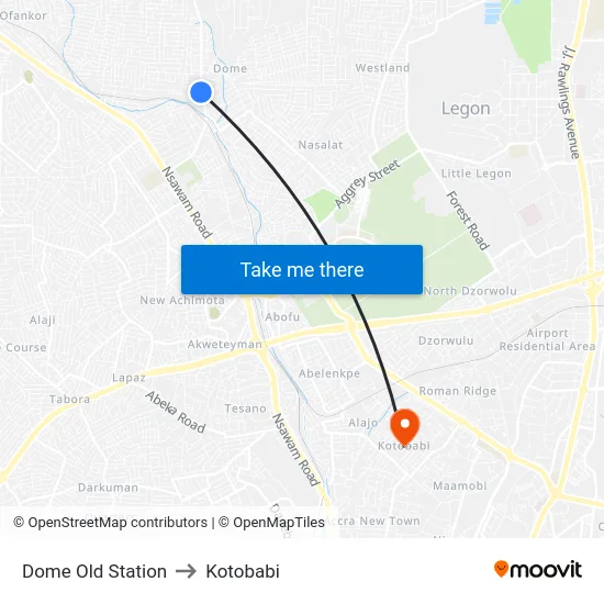 Dome Old Station to Kotobabi map