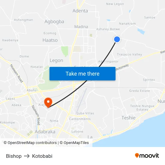 Bishop to Kotobabi map