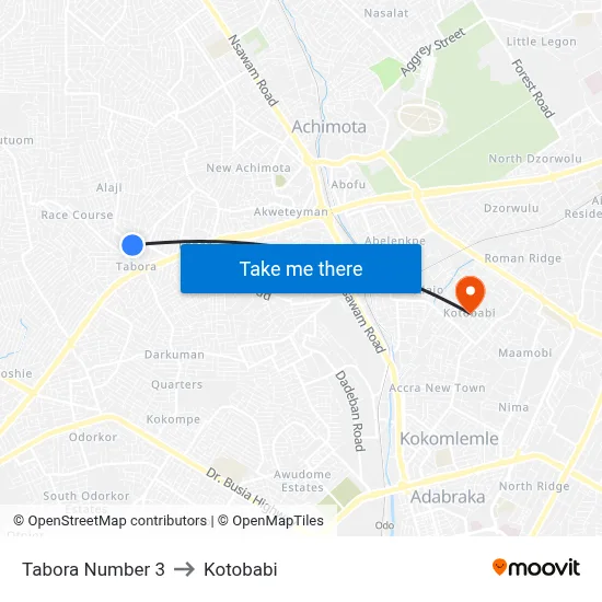 Tabora Number 3 to Kotobabi map
