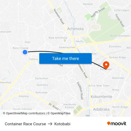 Container Race Course to Kotobabi map