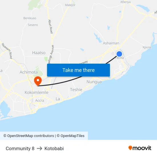 Community 8 to Kotobabi map
