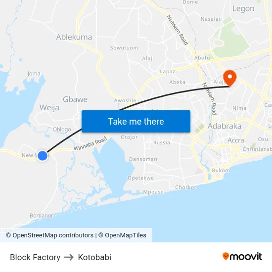 Block Factory to Kotobabi map