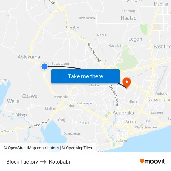 Block Factory to Kotobabi map