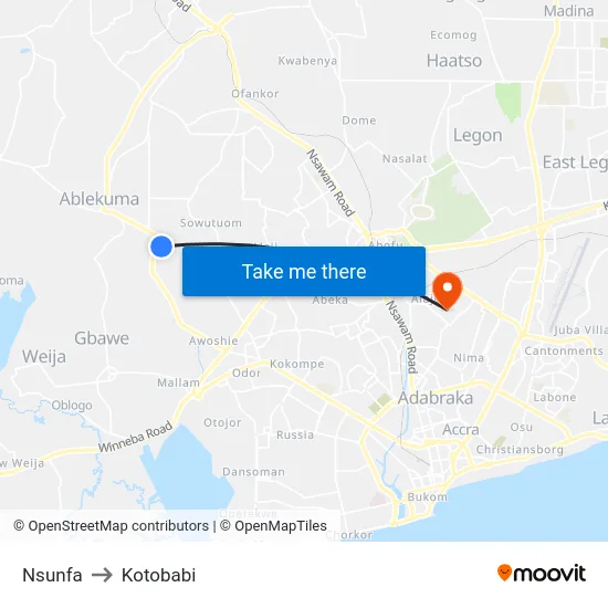 Nsunfa to Kotobabi map