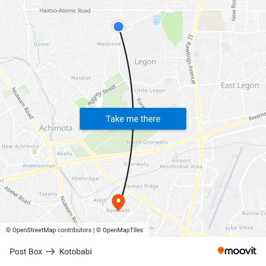 Post Box to Kotobabi map