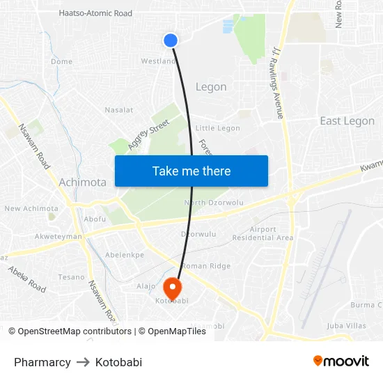 Pharmarcy to Kotobabi map