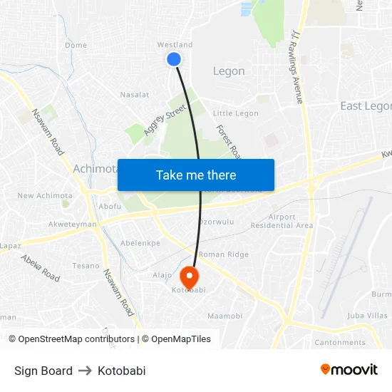 Sign Board to Kotobabi map