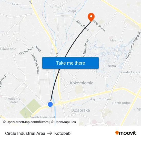 Circle Industrial Area to Kotobabi map