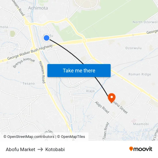 Abofu Market to Kotobabi map