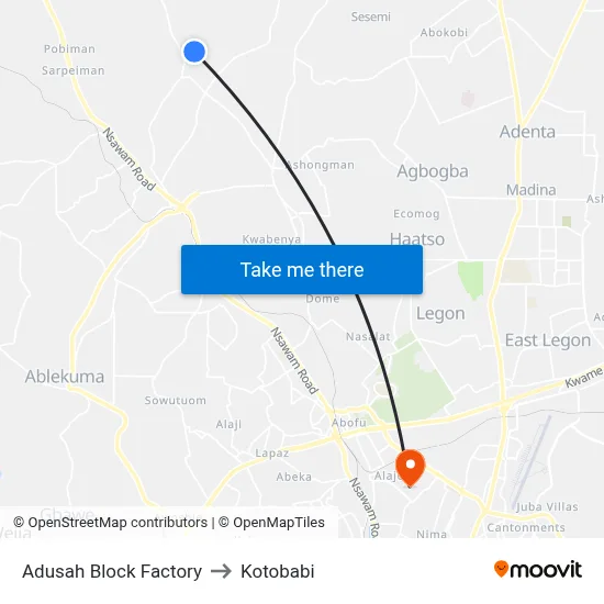 Adusah Block Factory to Kotobabi map