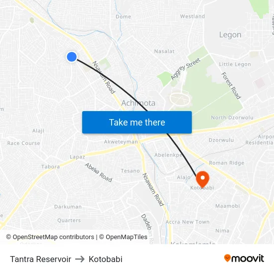 Tantra Reservoir to Kotobabi map
