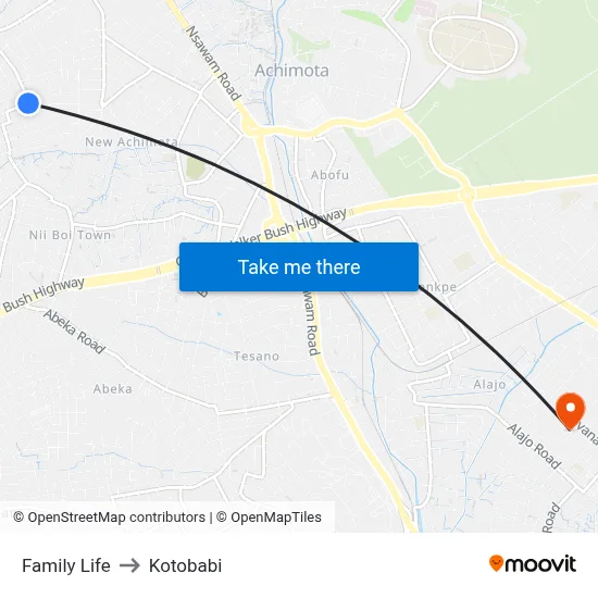 Family Life to Kotobabi map