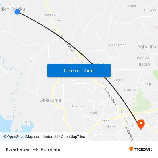 Kwarteman to Kotobabi map