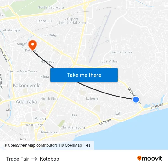 Trade Fair to Kotobabi map