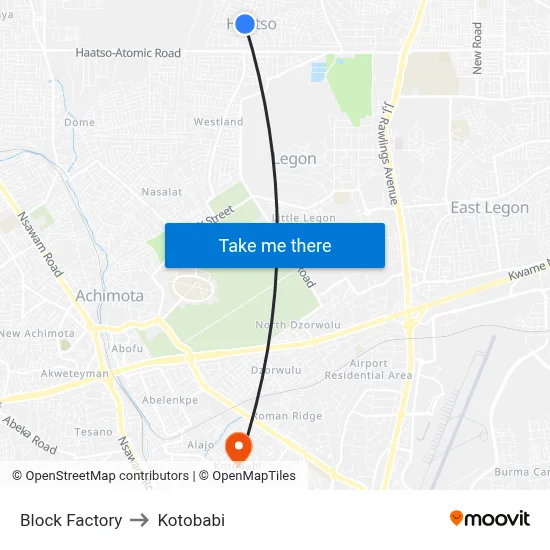 Block Factory to Kotobabi map