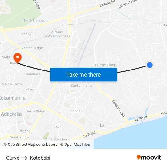Curve to Kotobabi map