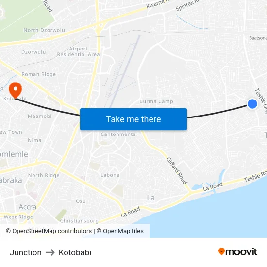 Junction to Kotobabi map