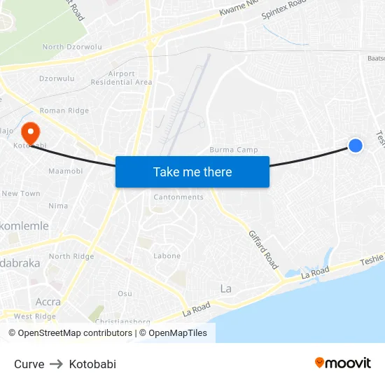 Curve to Kotobabi map