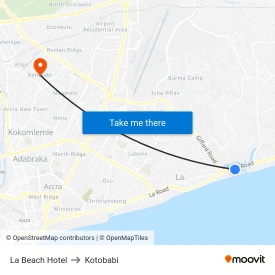 La Beach Hotel to Kotobabi map