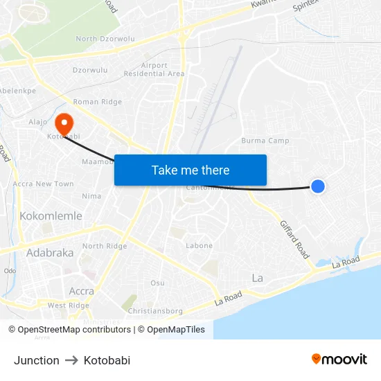 Junction to Kotobabi map