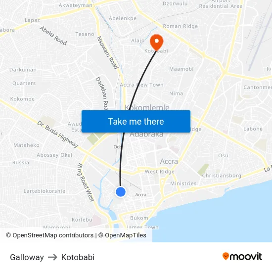 Galloway to Kotobabi map
