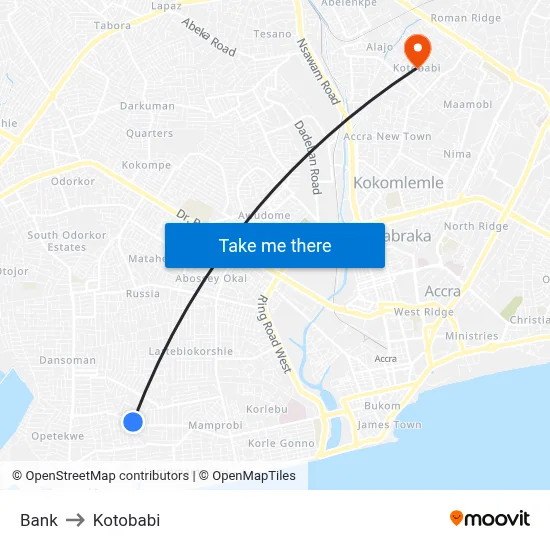 Bank to Kotobabi map