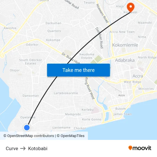 Curve to Kotobabi map